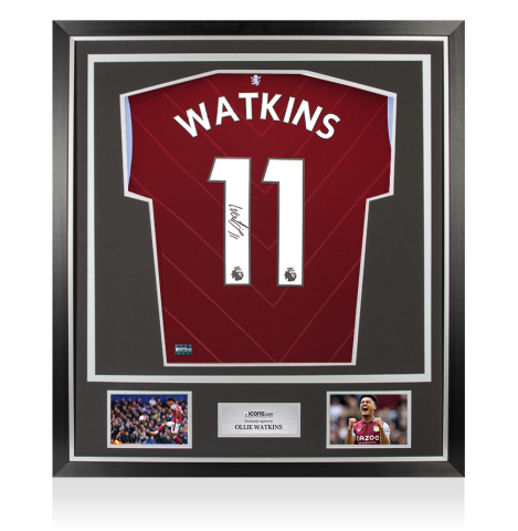 Ollie Watkins Back Signed Aston Villa 2022-23 Home Shirt In Classic Frame