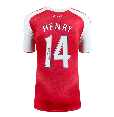 Thierry Henry Official UEFA Champions League Back Signed Arsenal 2025-26 Home Shirt In Deluxe Packaging Thierry Henry Official UEFA Champions League Back Signed Arsenal 2025-26 Home Shirt In Deluxe Packaging