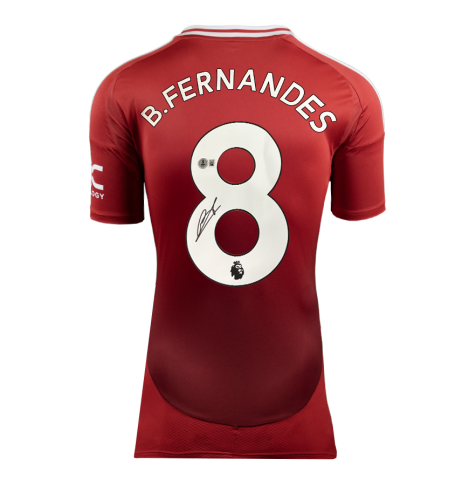 Bruno Fernandes Back Signed Manchester United 2024-25 Home Shirt In Deluxe Packaging Bruno Fernandes Back Signed Manchester United 2024-25 Home Shirt In Deluxe Packaging