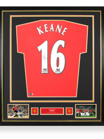 Roy Keane Official Manchester United Back Signed and Framed Manchester United 1999 Premier League Home Shirt Roy Keane Official Manchester United Back Signed and Framed Manchester United 1999 Premier League Home Shirt