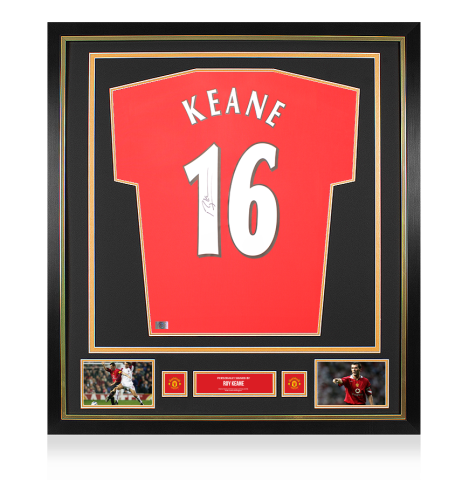 Roy Keane Official Manchester United Back Signed and Framed Manchester United 1999 Premier League Home Shirt