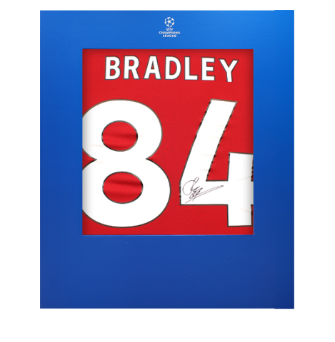 Connor Bradley Official UEFA Champions League Back Signed Liverpool 2025-26 Home Shirt In Deluxe Packaging