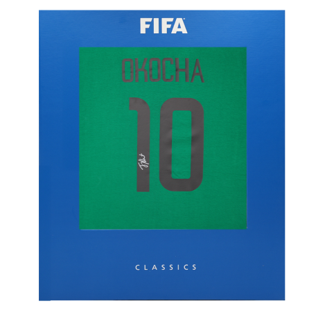 Jay-Jay Okocha Back Autographed Nigeria T-Shirt In Deluxe Packaging