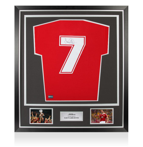 Sam Warburton Back Signed British & Irish Lions 2021 Home Shirt In Classic Frame