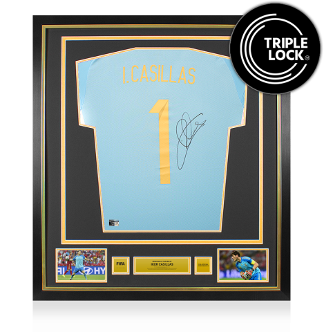 Iker Casillas Official FIFA World Cup™ Back Signed and Framed Spain 2024-25 Home Shirt