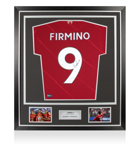 PRE-ORDER Roberto Firmino Back Signed Liverpool Home Shirt In Classic Frame PRE-ORDER Roberto Firmino Back Signed Liverpool Home Shirt In Classic Frame