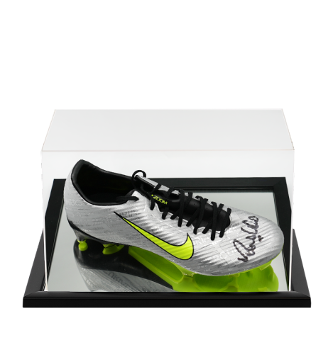 Ronaldo Signed Nike Mercurial Silver Boot In Acrylic Case