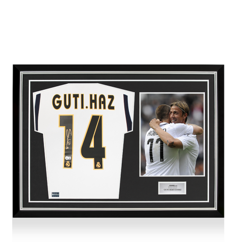 Guti Hernandez Back Signed Real Madrid 2023-24 Home Shirt In Hero Frame: Option 1