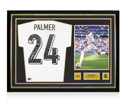 Cole Palmer Official 2026 FIFA World Cup™ Back Signed and Hero Framed England 2024 Home Shirt