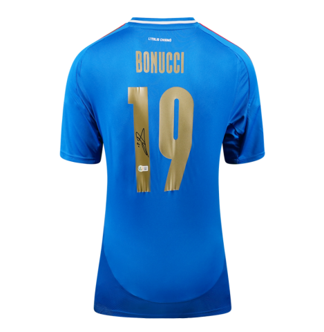 Leonardo Bonucci Official FIFA World Cup™ Back Signed Italy 2024-25 Home Shirt In Deluxe Packaging