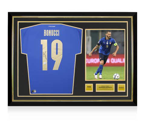 Leonardo Bonucci Official FIFA World Cup™ Back Signed and Hero Framed Italy 2024-25 Home Shirt 