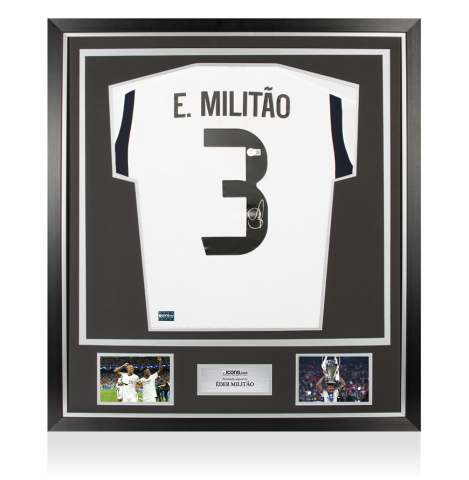 Eder Militao Back Signed Real Madrid 2023-24 Home Shirt In Classic Frame