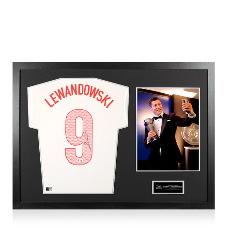 Robert Lewandowski Official The Best FIFA Football Awards™ Back Signed and Framed Poland 2020-21 Home Shirt: 2020 Winner Robert Lewandowski Official The Best FIFA Football Awards™ Back Signed and Framed Poland 2020-21 Home Shirt: 2020 Winner