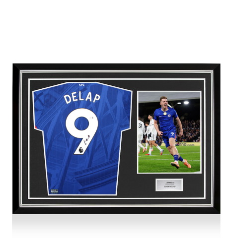 Liam Delap Back Signed Chelsea 2025-26 Home Shirt In Hero Frame: Option 1