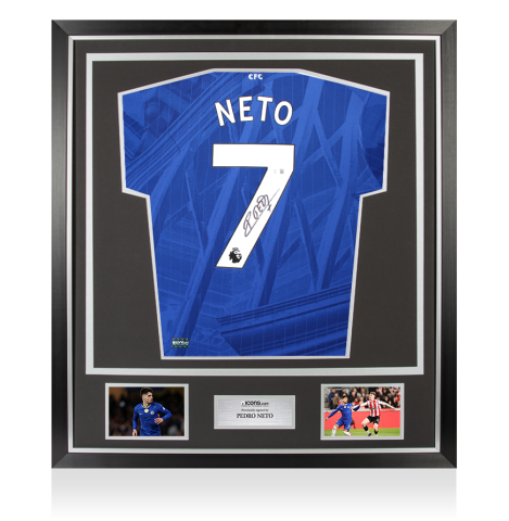 Pedro Neto Back Signed Chelsea 2025-26 Home Shirt In Classic Frame