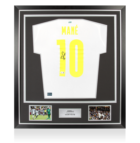 Sadio Mane Back Signed Senegal 2022-23 Home Shirt In Classic Frame Sadio Mane Back Signed Senegal 2022-23 Home Shirt In Classic Frame