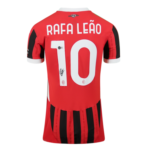 Rafael Leao Back Signed AC Milan 2024-25 Home Shirt In Deluxe Packaging