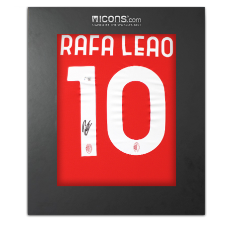 Rafael Leao Back Signed AC Milan 2024-25 Home Shirt In Deluxe Packaging