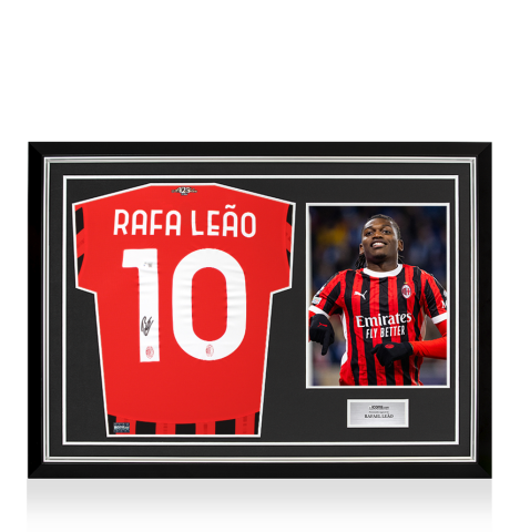 Rafael Leao Back Signed AC Milan 2024-25 Home Shirt In Hero Frame: Option 1