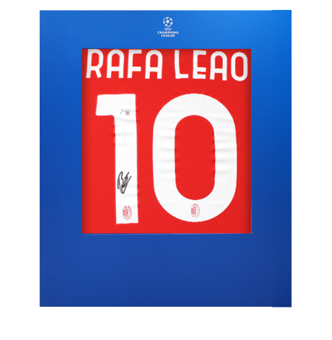 Rafael Leao Official UEFA Champions League Back Signed AC Milan 2024-25 Home Shirt In Deluxe Packaging