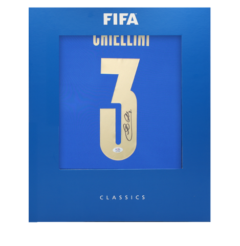 Giorgio Chiellini Official FIFA World Cup™ Back Signed Italy 2024-25 Home Shirt In Deluxe Packaging