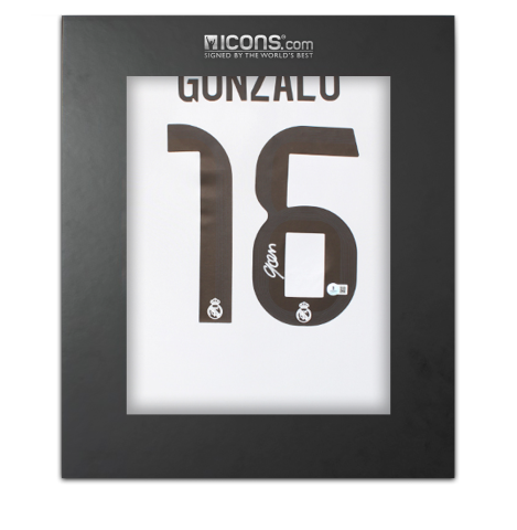 Gonzalo Garcia Back Signed Real Madrid 2025-26 Home Shirt In Deluxe Packaging