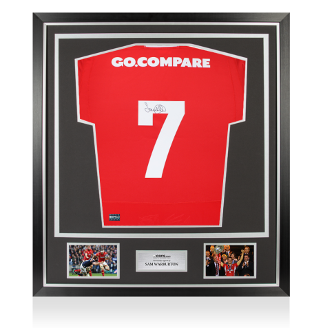 Sam Warburton Back Signed Wales 2024 Home Shirt In Classic Frame