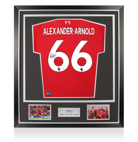 Trent Alexander-Arnold Back Signed Liverpool 2025-26 Home Shirt In Classic Frame