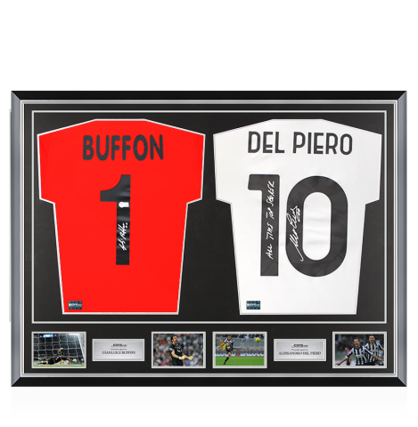 Gianluigi Buffon & Alessandro Del Piero Signed Juventus Shirts In Classic Dual Frame
