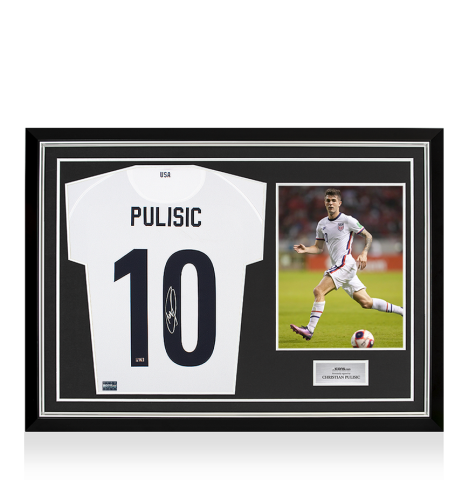Christian Pulisic 2020 USMNT Home Shirt In Hero Frame: Option 1