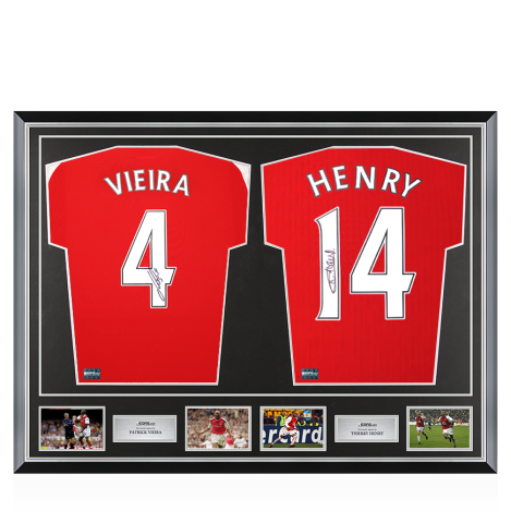 Patrick Vieira & Thierry Henry Signed Arsenal Shirts In Classic Dual Frame