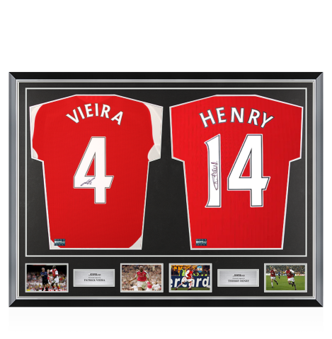 Patrick Vieira & Thierry Henry Signed Arsenal Shirts In Classic Dual Frame