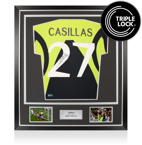 Iker Casillas Back Signed Real Madrid Icon Goalkeeper Shirt In Classic Frame