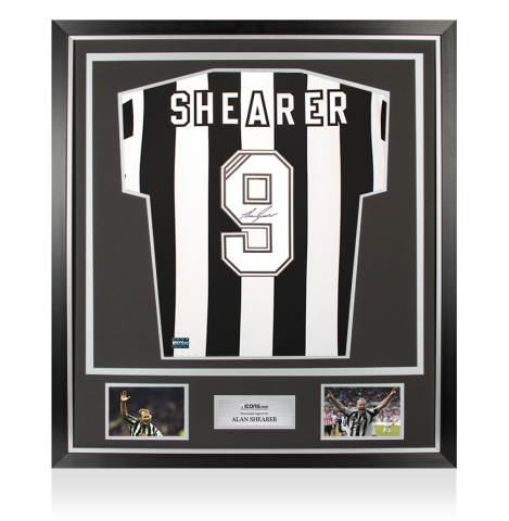 Alan Shearer Back Signed Newcastle 1993-95 Home Shirt In Classic Frame Alan Shearer Back Signed Newcastle 1993-95 Home Shirt In Classic Frame
