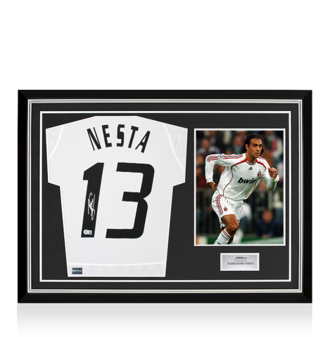 Alessandro Nesta Back Signed AC Milan 2023-24 Away Shirt In Hero Frame: Option 1