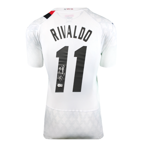 Rivaldo Back Signed AC Milan 2023-24 Away Shirt In Deluxe Packaging