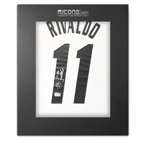 Rivaldo Back Signed AC Milan 2023-24 Away Shirt In Deluxe Packaging
