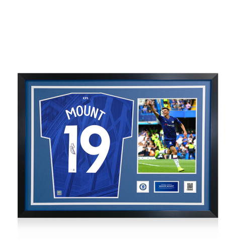 Mason Mount Official Chelsea FC Signed and Framed Chelsea 2025-26 Home Shirt 