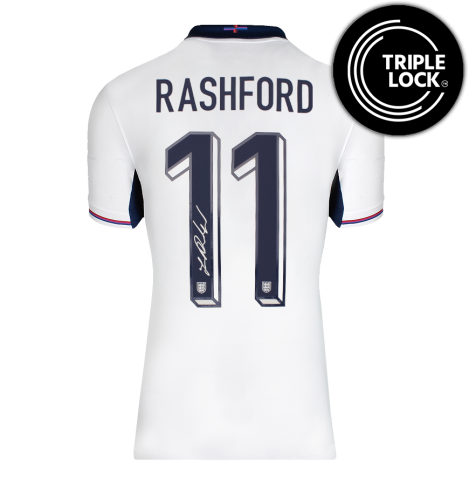 Marcus Rashford Official 2026 FIFA World Cup™ Back Signed England 2024-26 Home Shirt In Deluxe Packaging