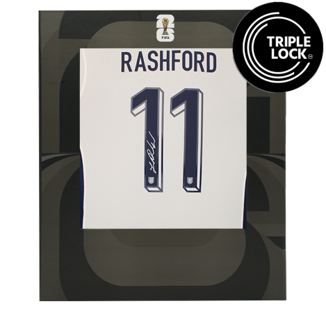 Marcus Rashford Official 2026 FIFA World Cup™ Back Signed England 2024-26 Home Shirt In Deluxe Packaging