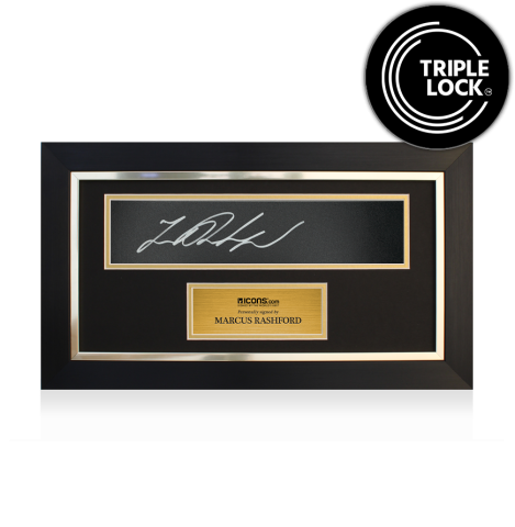 Marcus Rashford Signed and Framed Black Plaque