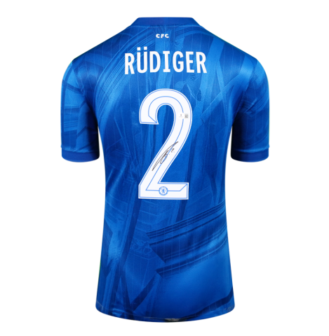 Antonio Rudiger Back Signed Chelsea 2024-25 Home Shirt In Deluxe Packaging