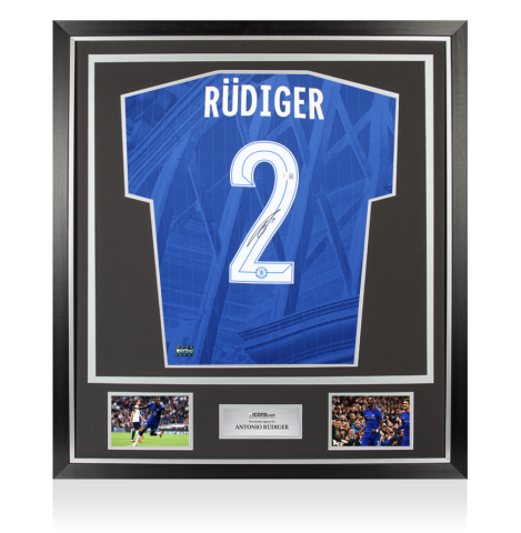 Antonio Rudiger Back Signed Chelsea 2024-25 Home Shirt In Classic Frame