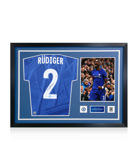 Antonio Rudiger Official Chelsea FC Signed and Framed Chelsea 2024-25 Home Shirt