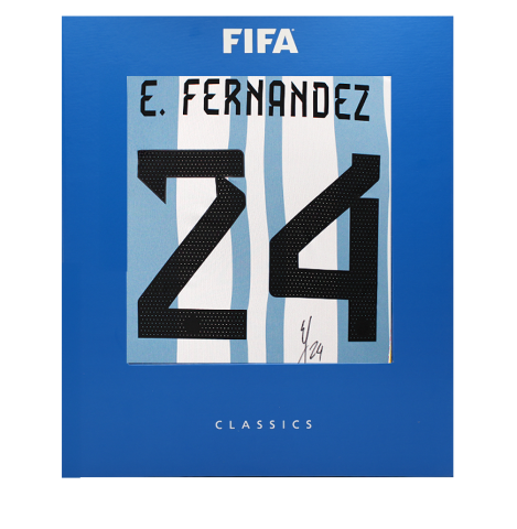 Enzo Fernandez Official FIFA World Cup™  Back Signed Argentina 2022-23 Home Shirt In Deluxe Packaging