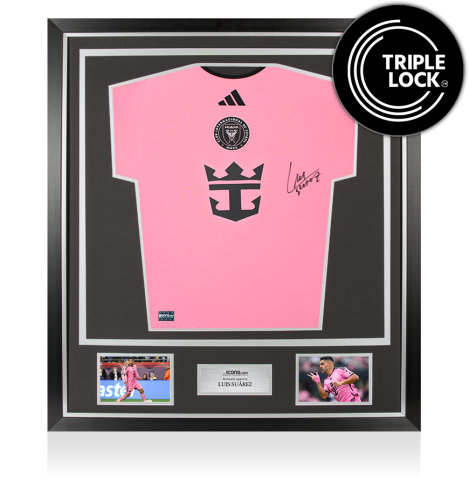 Luis Suarez Front Signed Inter Miami 2024-25 Home Shirt In Classic Frame