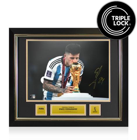 Enzo Fernandez Official 2022 FIFA World Cup™ Signed and Framed Argentina Photo: 2022 FIFA World Cup Winner