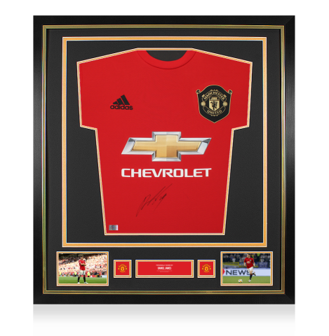 Dan James Official Manchester United Front Signed and Framed 2019-20 Home Shirt