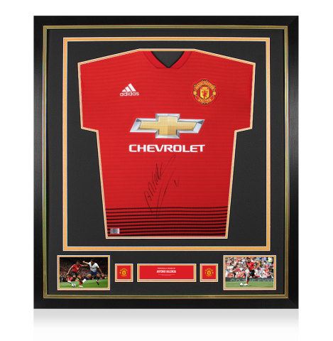 Antonio Valencia Official Manchester United Front Signed and Framed 2018-19 Home Shirt