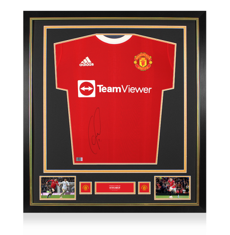 Victor Lindelof Official Manchester United Front Signed and Framed 2022-23 Home Shirt